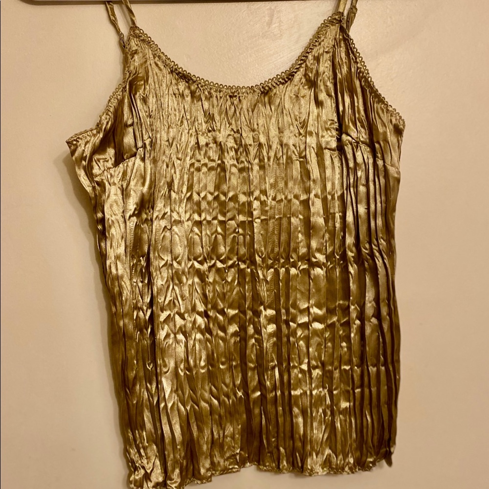 Gold Ruched Tank Top